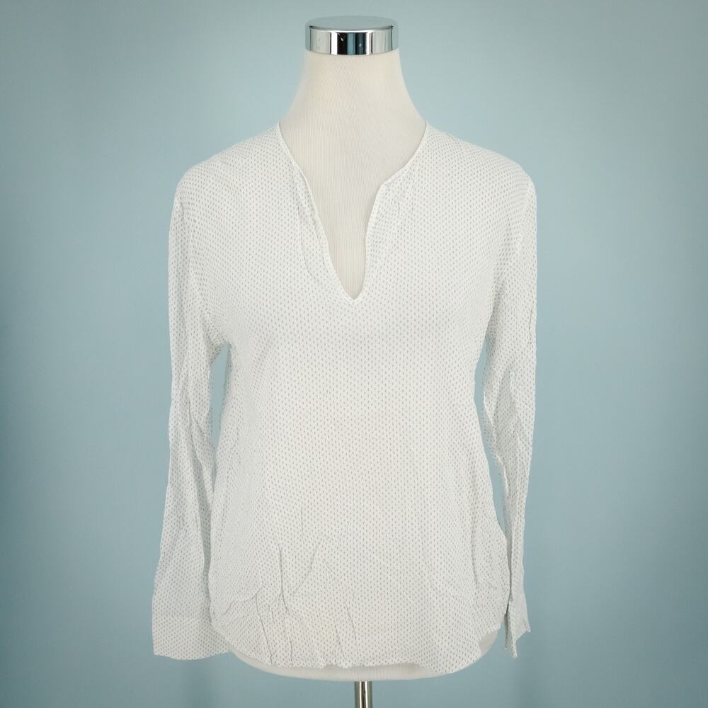 Standard James Perse 2 Size Medium M Estilo Print V Neck Long Sleeve Cotton Top